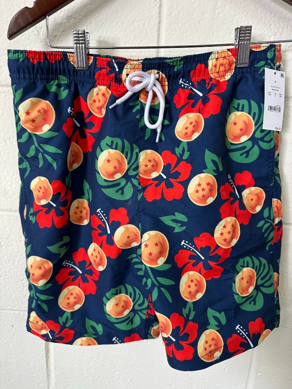 New Dragonball Z Swim Trunks 7" Size Small